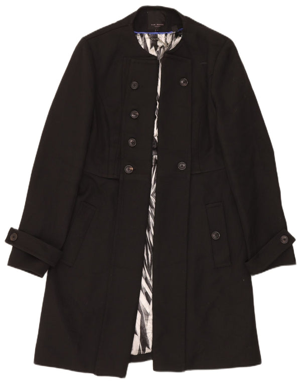 Ted Baker Offener Damenmantel, Größe 4, Large, Schwarz, Polyester