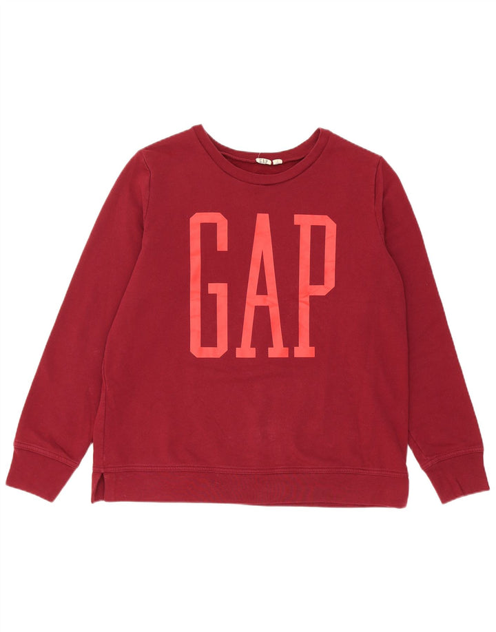 Gap Damen Grafik-Sweatshirt-Pullover, UK 14, mittlere Burgunderrote Baumwolle