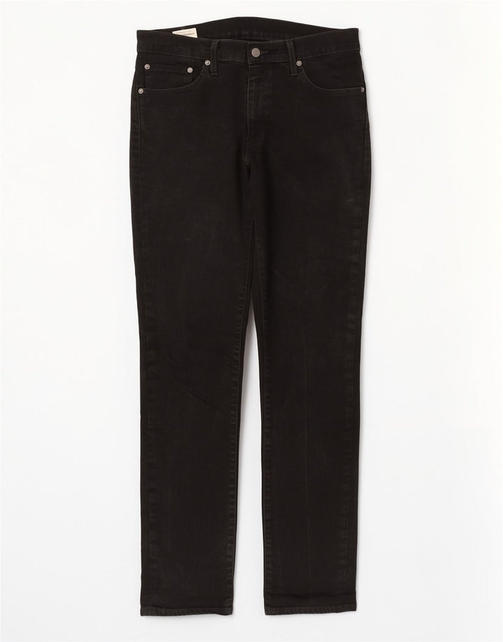 Levi's Herren 511 Slim Jeans W32 L34 Schwarze Baumwolle