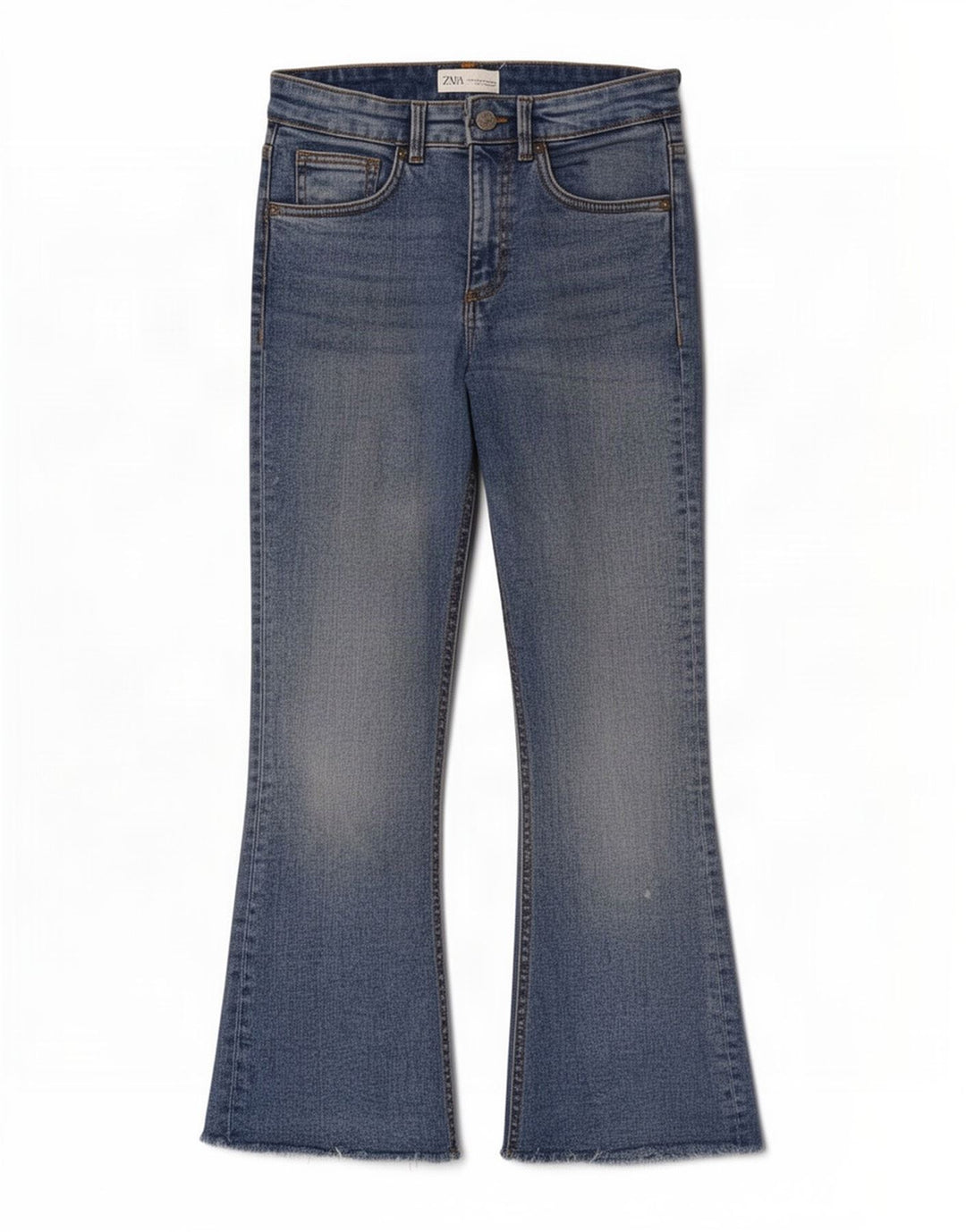 Zara Damen Schlagjeans EU 38 Small W26 L26 Blaue Baumwolle