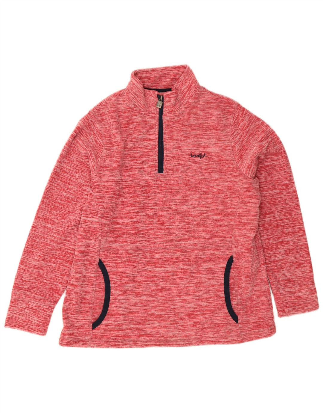 Weird Fish Damen-Sweatshirt mit Reißverschluss am Hals, Gr. 40, Größe L, rot gefleckt