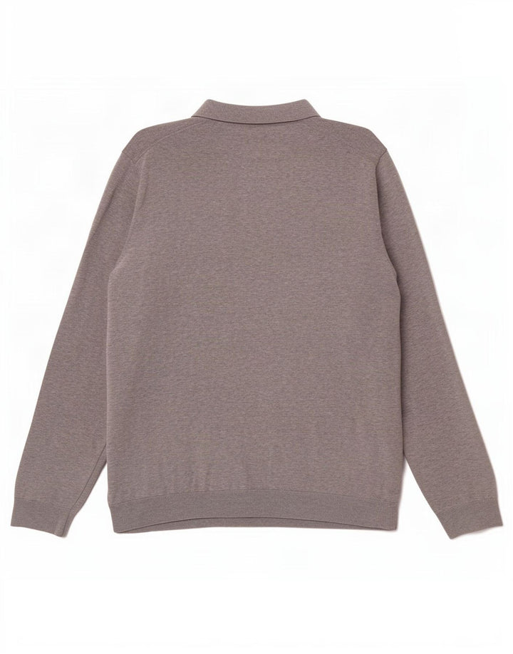 Marks & Spencer Herren-Pullover mit Rollkragen, 2XL, graue Baumwolle