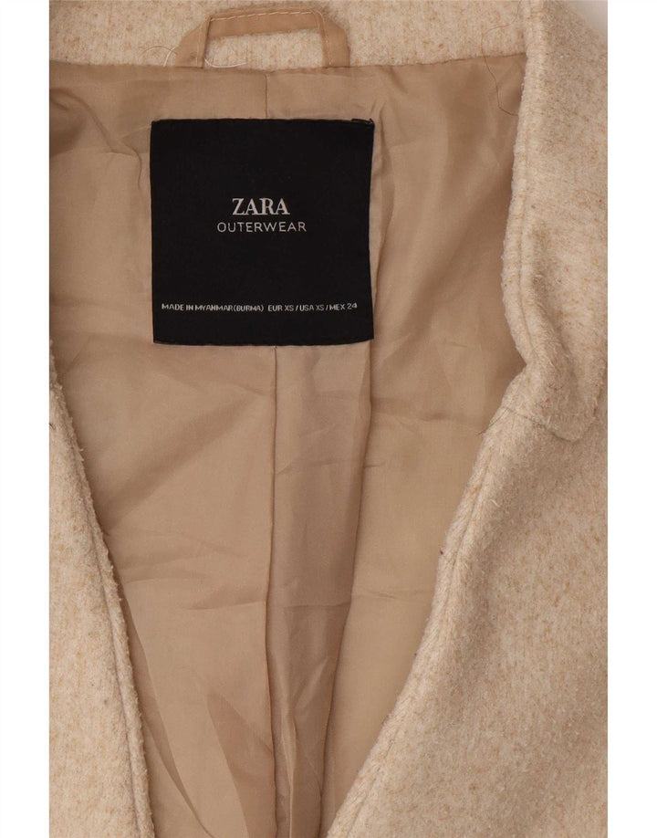 Zara Damen Übergroßer offener Mantel UK 6 XS Beige