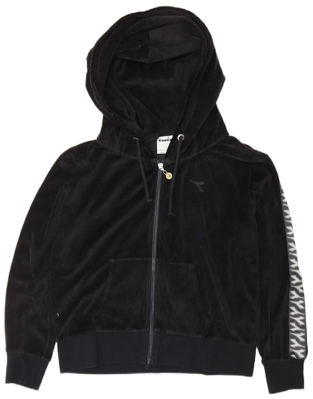 DIADORA Damen-Overall-Trainingsanzug aus Velours, Gr. 10, Größe S, Schwarz