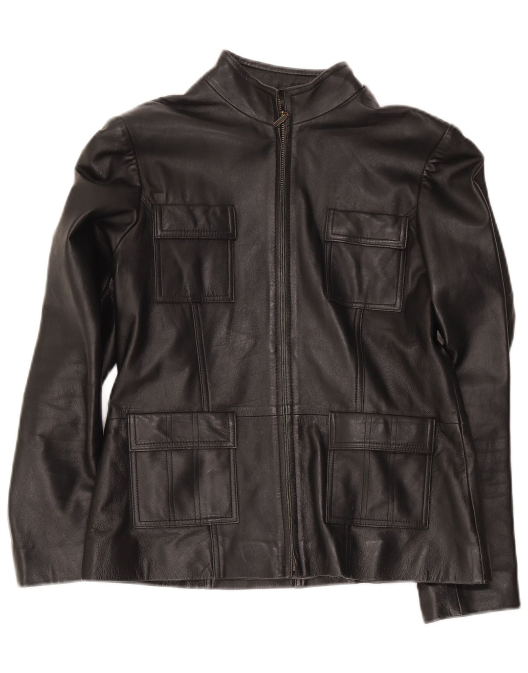 Helium Damen Militärlederjacke UK 14 Medium Schwarz