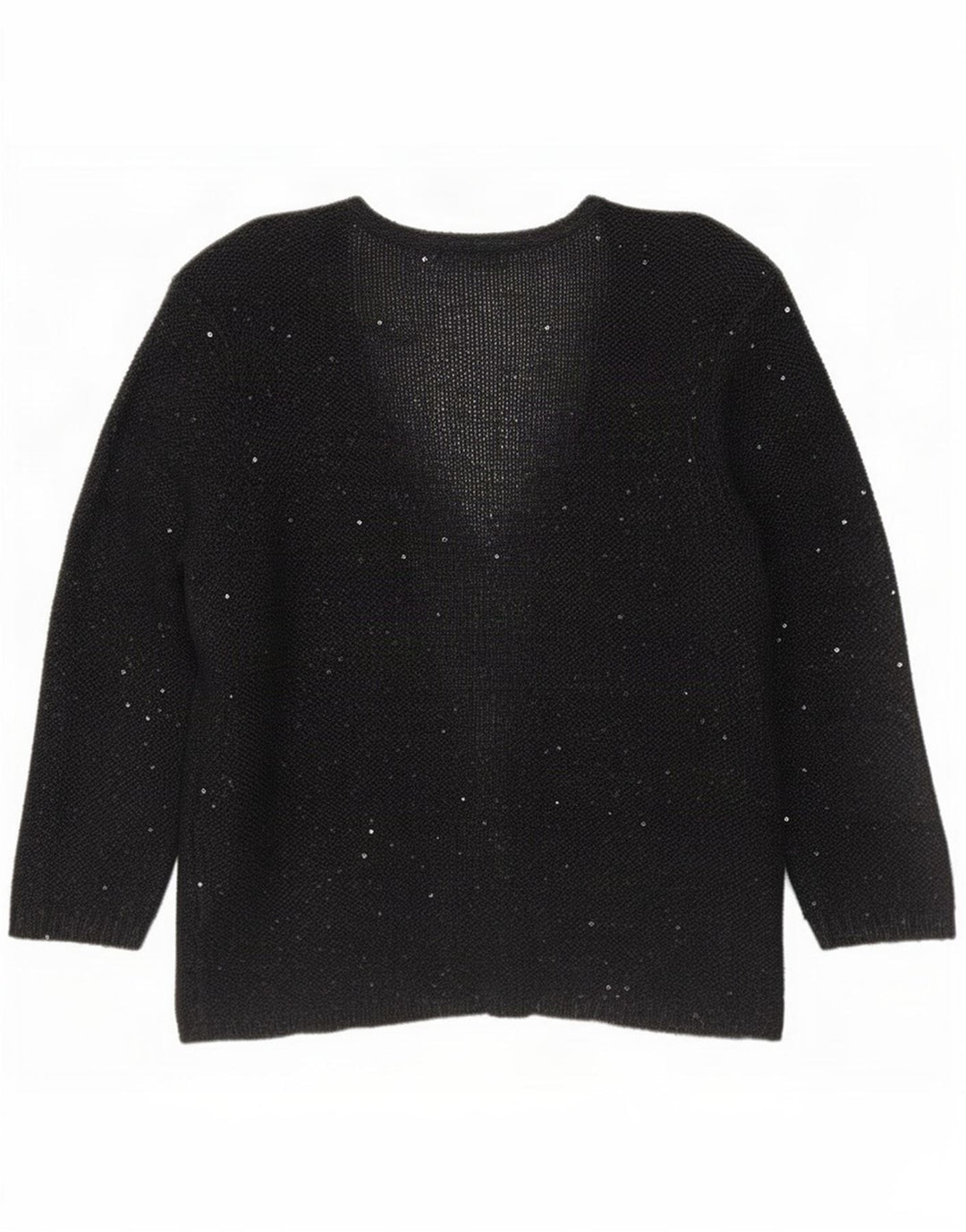 Marks & Spencer Damen-Cardigan-Pullover UK 14 Large Schwarz geflecktes Polyester
