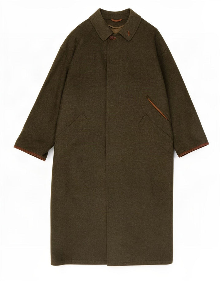 Amadeus Herrenmantel UK 38 Medium Khaki Schurwolle