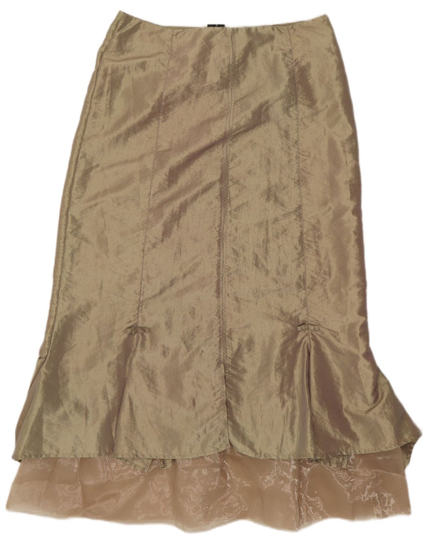 SASHA Damen Maxi-Trompetenrock US 12 Large W32 Gold Nylon