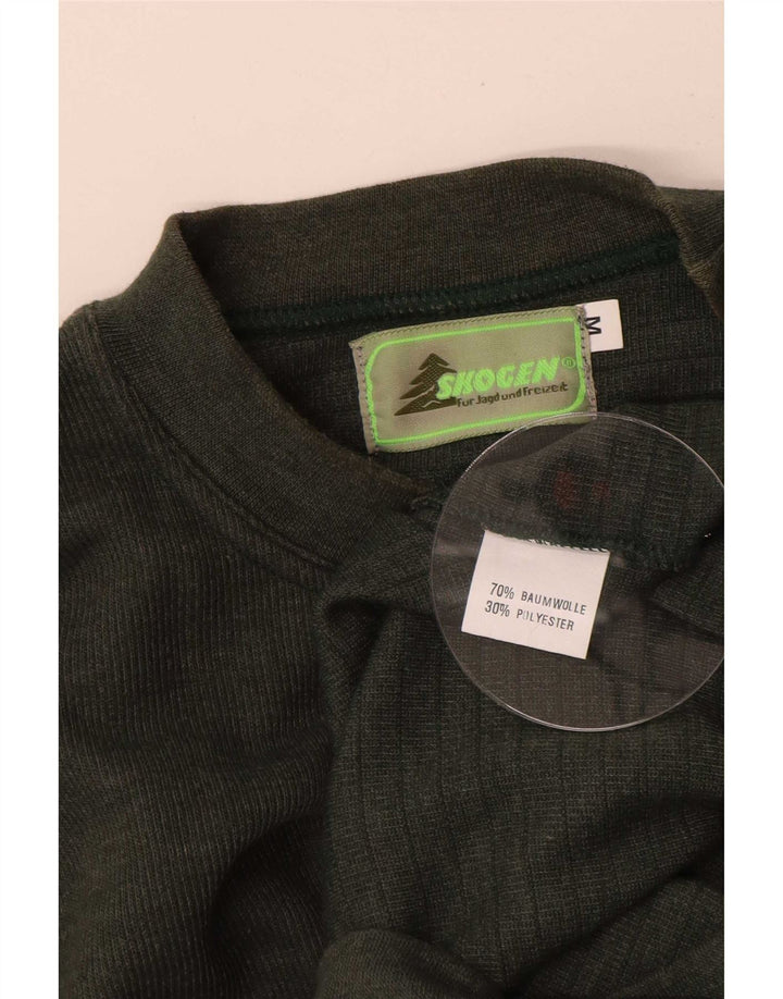 Vintage Herren-Pullover mit Rundhalsausschnitt, mittelgrüne Baumwolle