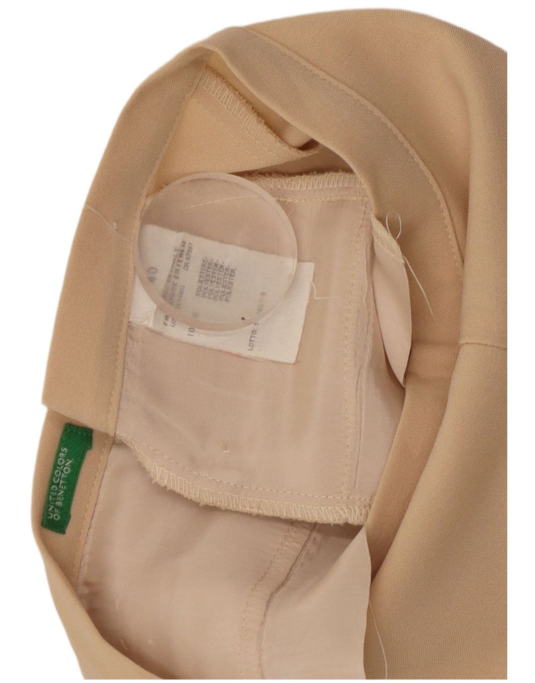 BENETTON Damen Gerade Freizeithose IT 40 Small W26 L30 Beige