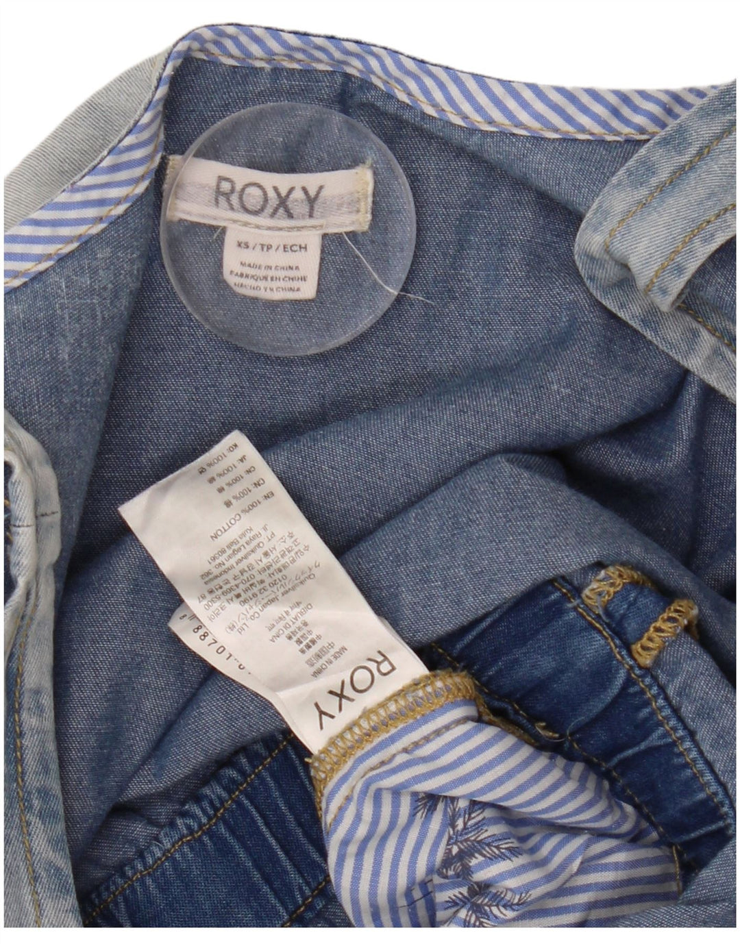 Roxy Womens Denim Playsuit UK 6 XS Blaue Baumwolle