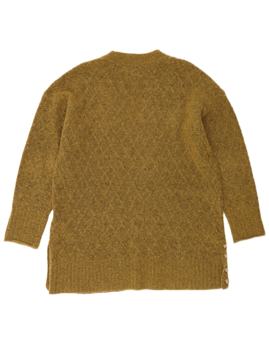 Fat Face Damen-Pullover mit V-Ausschnitt, UK 14, Größe L, Khaki, Polyester