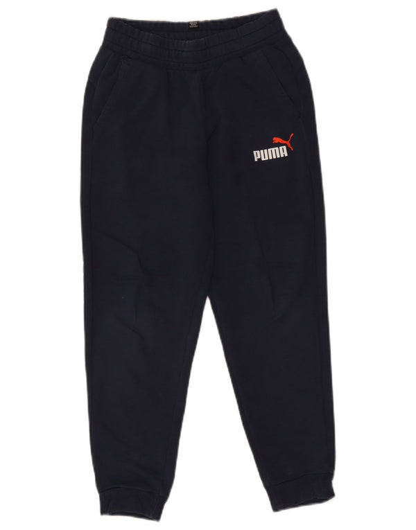 Puma Jungen-Trainingshose, Jogginghose, 9–10 Jahre, marineblaue Baumwolle