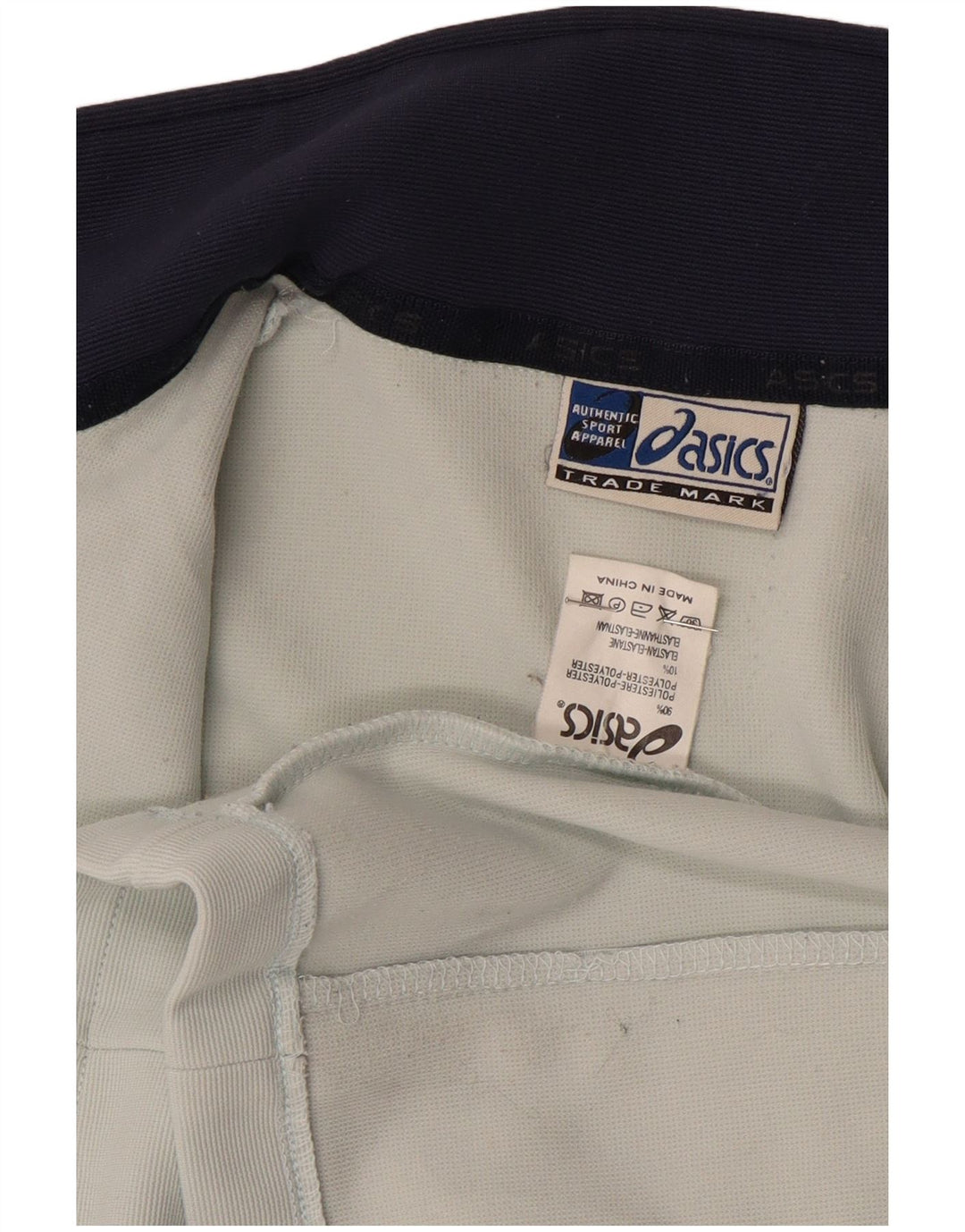 ASICS Damen-Trainingsanzug-Top-Jacke UK 14 Mittelweißes Colourblock-Polyester