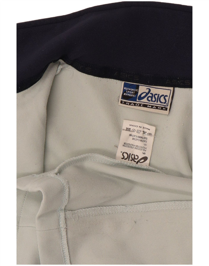 ASICS Damen-Trainingsanzug-Top-Jacke UK 14 Mittelweißes Colourblock-Polyester