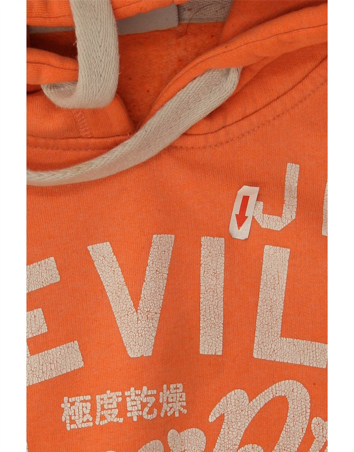 Superdry Damen-Kapuzenpullover mit Grafik, UK 10, Größe S, Orange, Polyester