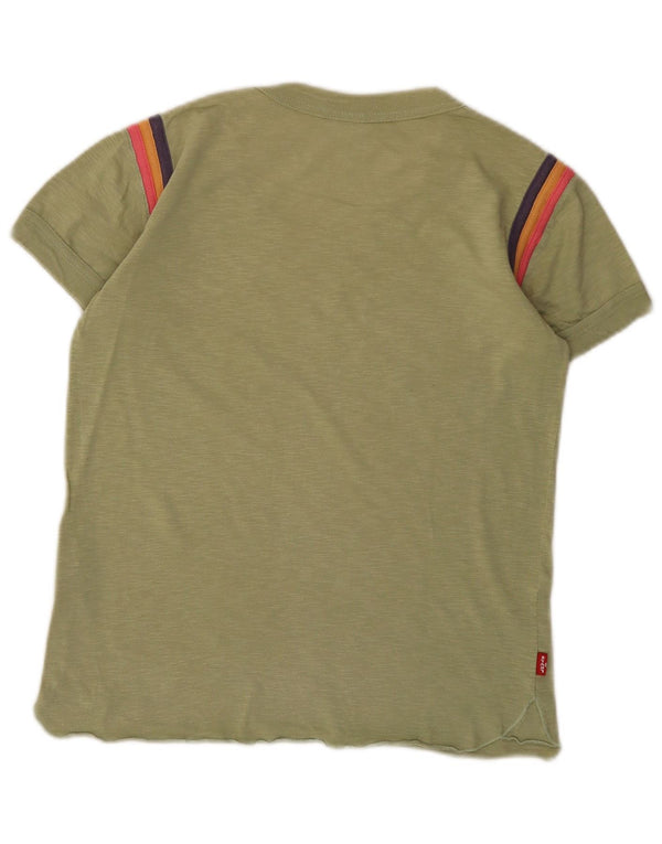 Levi's Damen-T-Shirt mit Grafik, UK 10, Größe S, Khaki, Baumwolle