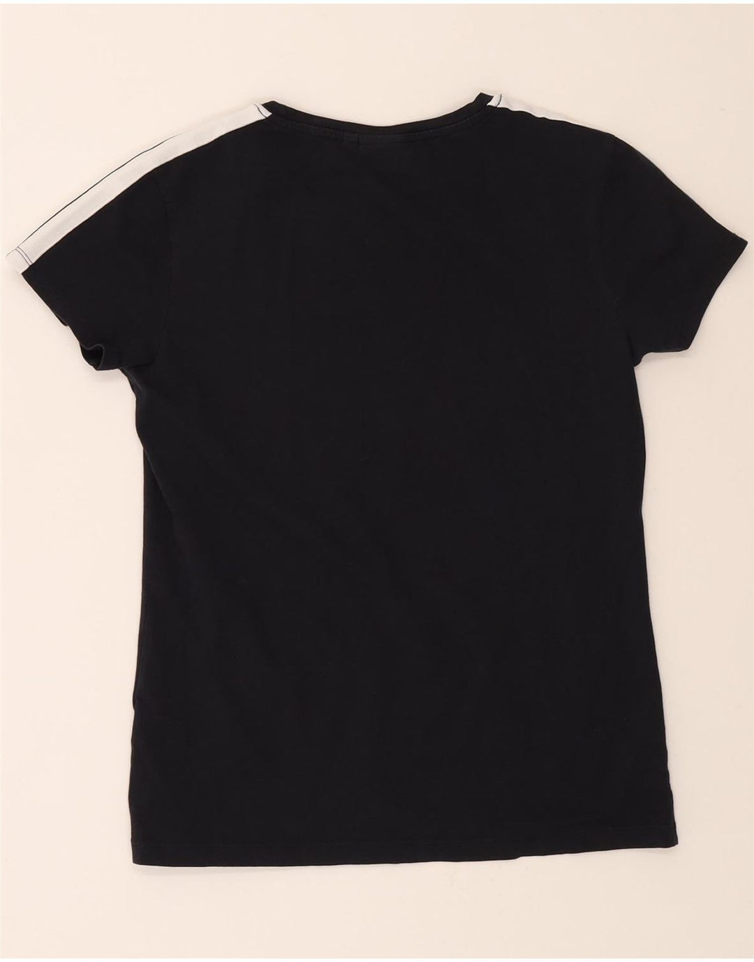 ELLESSE Womens Graphic T-Shirt Top UK 12 Medium Navy Blue Colourblock Vintage Ellesse and Second-Hand Ellesse from Messina Hembry 
