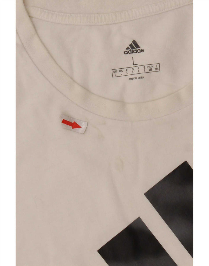 Adidas Herren Grafik T-Shirt Top Large Weiß