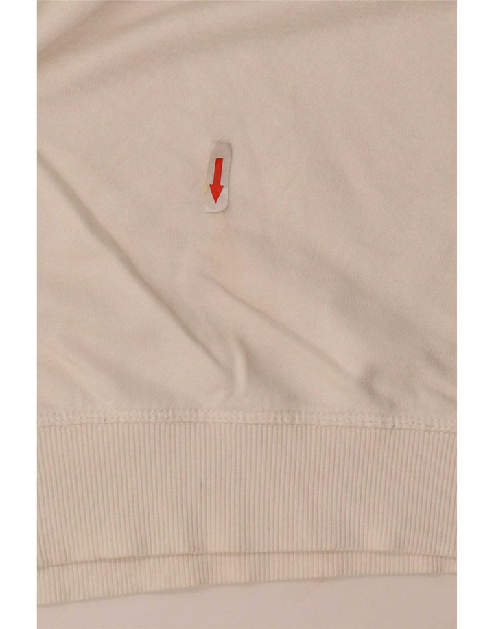 Superdry Damen Sweatshirt-Pullover UK 16 Large Weiße Baumwolle