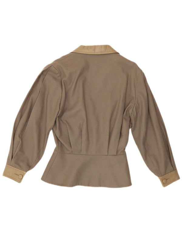 Harrods Zweireihiger Blazer für Damen, UK 14, mittelbraune Wolle