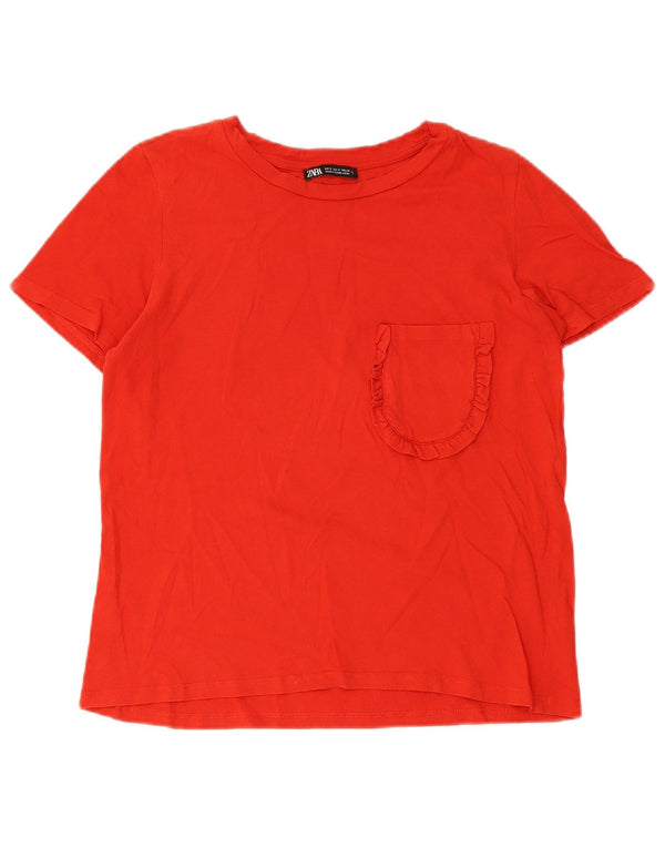 Zara Damen Crop T-Shirt Top UK 10 Small Rot