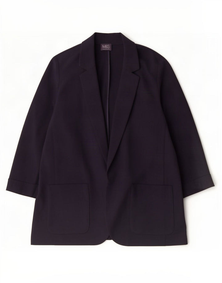 Marks & Spencer Damen-Blazer mit 3/4-Ärmeln, offen, Gr. 40, Marineblau