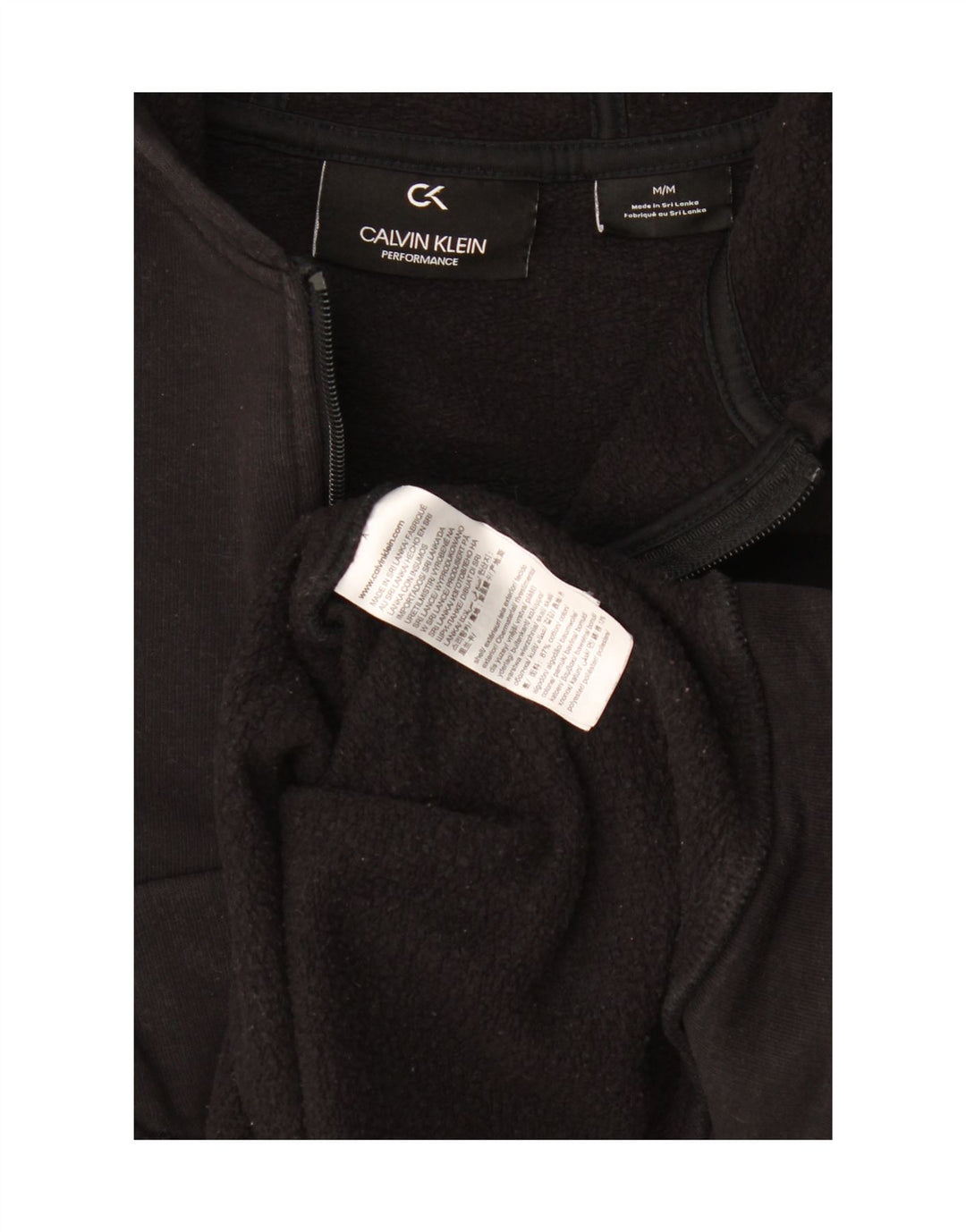 Calvin Klein Damen Performance Zip Hoodie Pullover UK 14 Medium Schwarz