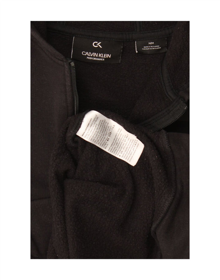 Calvin Klein Damen Performance Zip Hoodie Pullover UK 14 Medium Schwarz