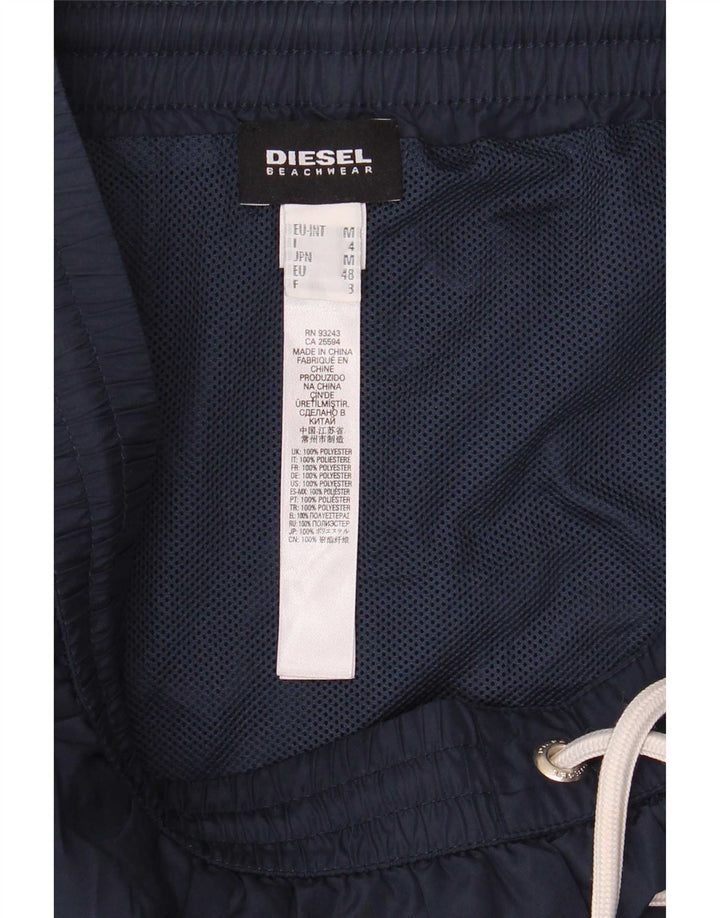 Diesel Herren-Badeshorts mit Grafik, mittelgroß, Marineblau, Polyester