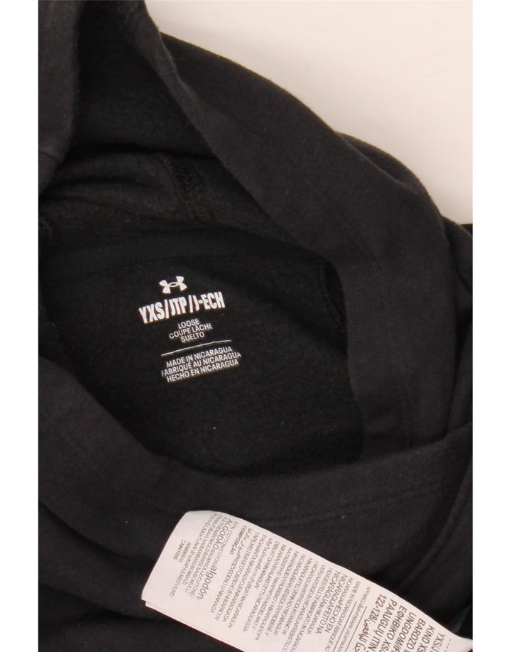 UNDER ARMOUR Mädchen-Pullover mit grafischem Loose-Fit-Kapuzenpullover, 6–7 Jahre, XS, Schwarz