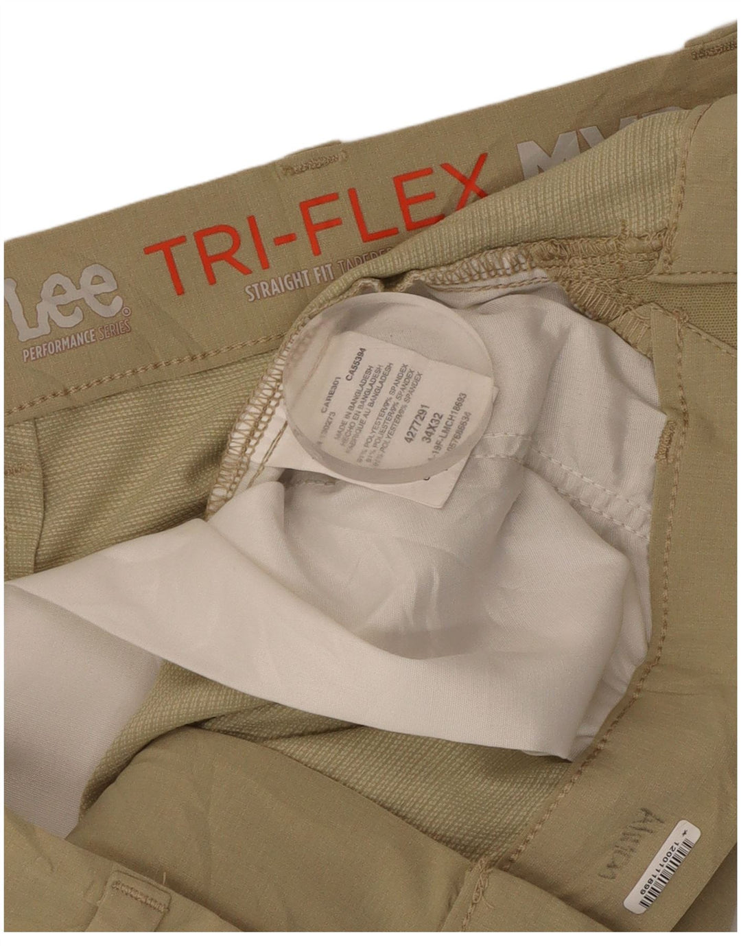 Lee Herren Tapered Straight Chino Hose W34 L32 Beige Polyester