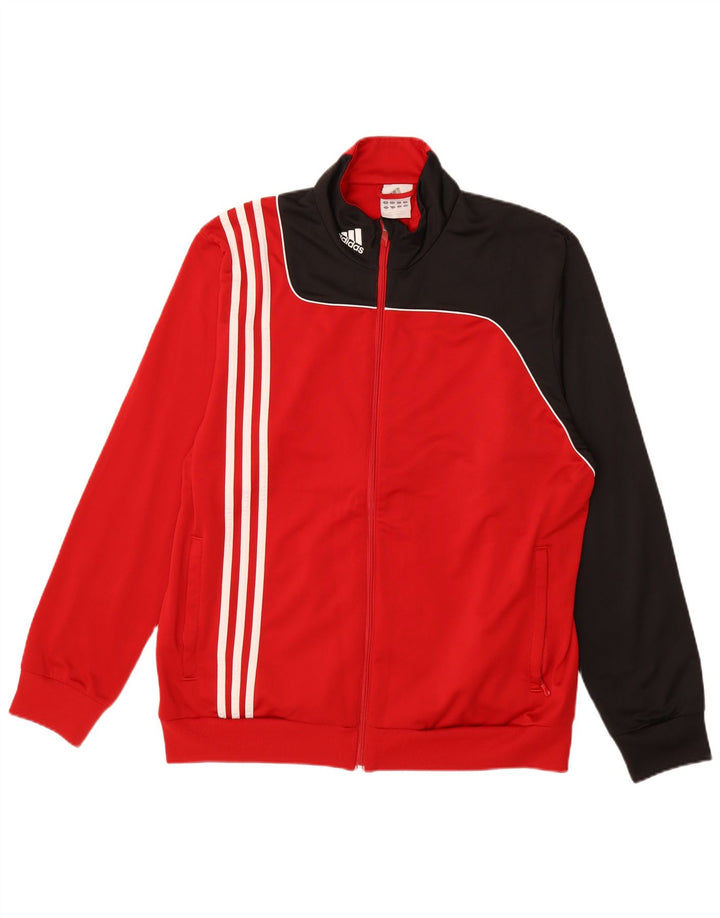 ADIDAS Herren-Trainingsanzug-Oberteiljacke UK 46/48 XL Roter Colourblock-Polyester