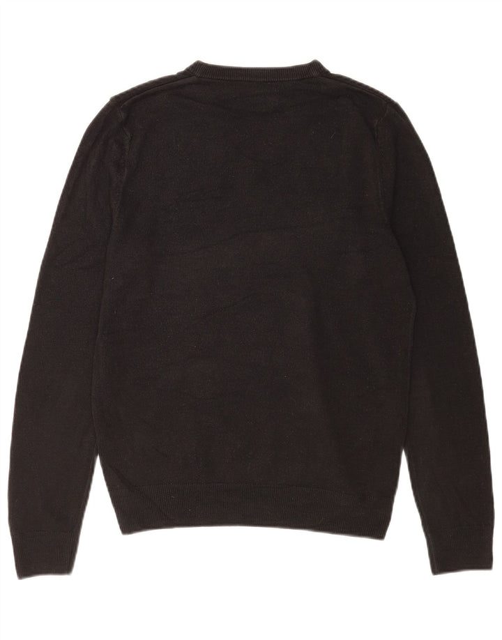 Marks & Spencer Herren-Pullover mit V-Ausschnitt, Größe S, Schwarz, Acryl