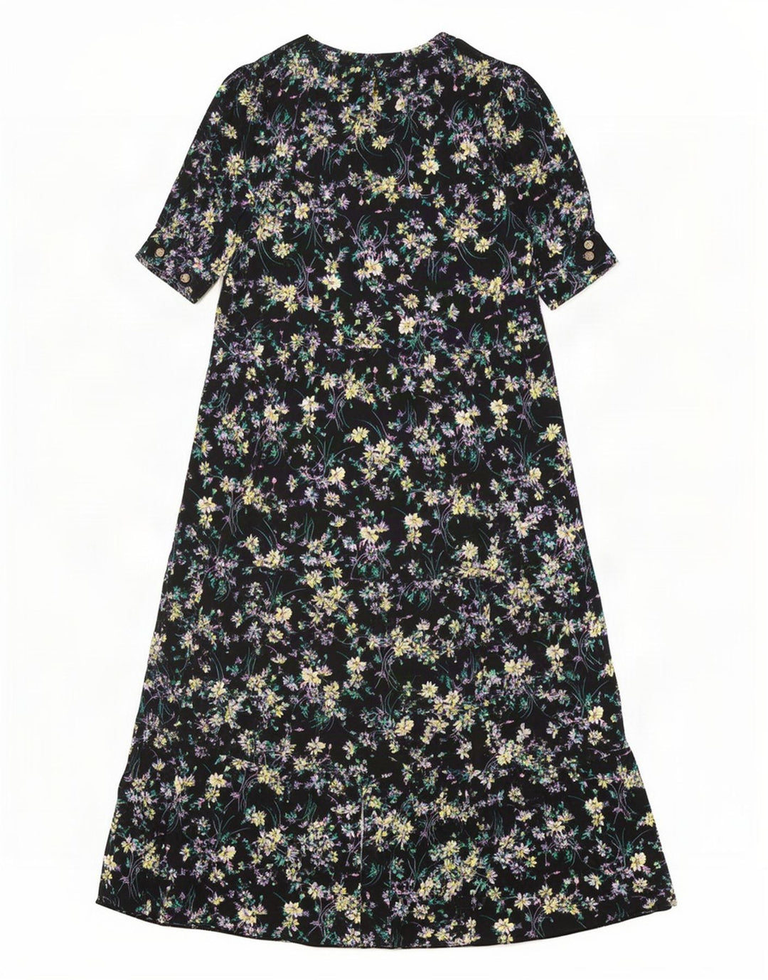 Marks & Spencer Damen Maxikleid UK 12 Mittelschwarze Viskose mit Blumenmuster
