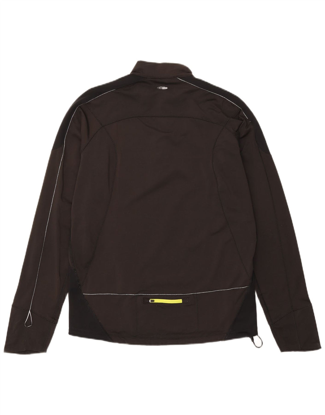 Asics Herren-Pullover-Trainingsanzugoberteil mit Reißverschluss und Halsausschnitt, groß, Schwarz, Farbblock