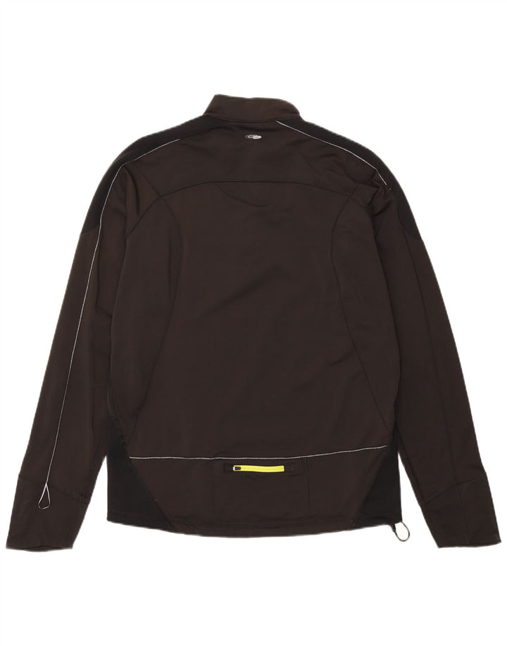 Asics Herren-Pullover-Trainingsanzugoberteil mit Reißverschluss und Halsausschnitt, groß, Schwarz, Farbblock