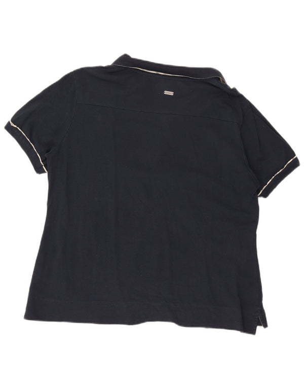 Barbour Damen Poloshirt UK 18 XL Marineblau Baumwolle