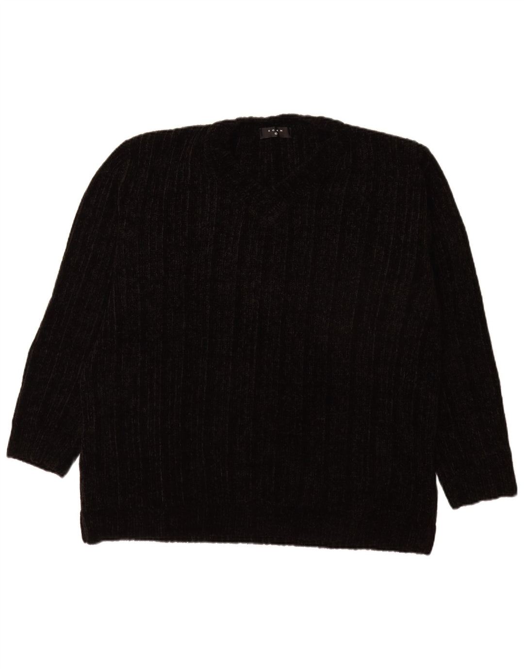 Vintage Herren V-Ausschnitt Pullover Pullover XL Schwarz Acryl
