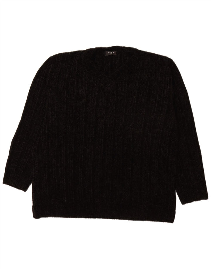 Vintage Herren V-Ausschnitt Pullover Pullover XL Schwarz Acryl