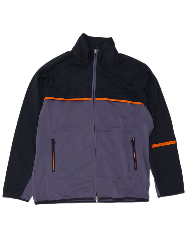 Champion Herren-Trainingsanzug-Top-Jacke, großes marineblaues Farbblock-Polyester