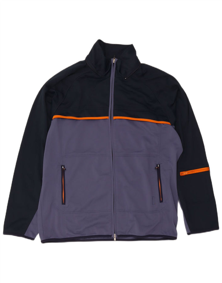 Champion Herren-Trainingsanzug-Top-Jacke, großes marineblaues Farbblock-Polyester