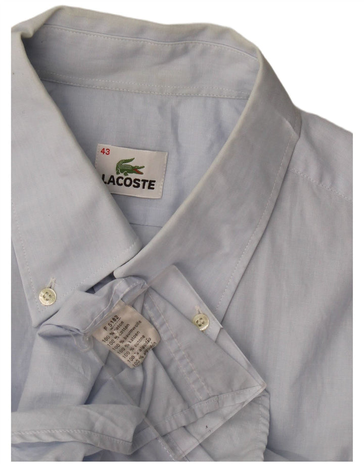 Lacoste Herren Kurzarmhemd Größe 43 Große blaue Baumwolle