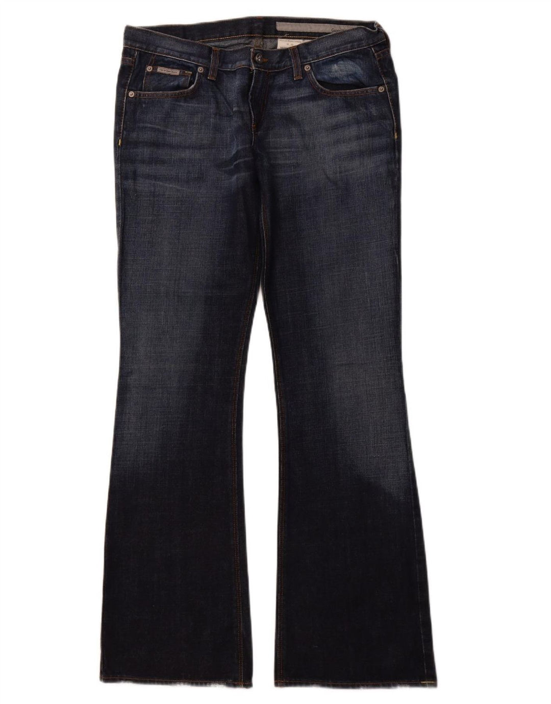 CALVIN KLEIN Damen Bootcut-Jeans W32 L33 Marineblaue Baumwolle