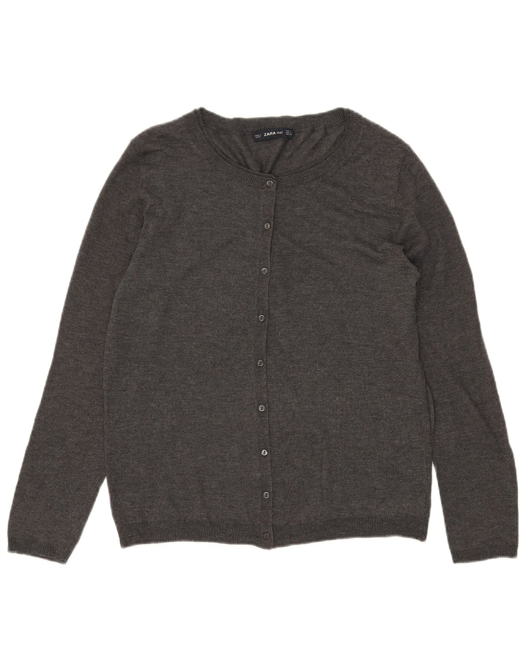 Zara Damen Strickjacke UK 12 Mittelgrau Modal