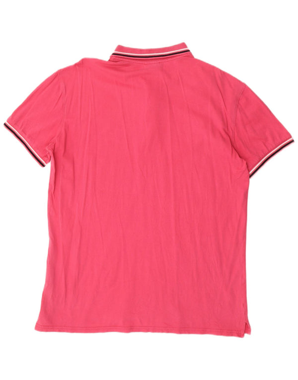 Napapijri Mens Slim Fit Polo Shirt 2XL Pink Cotton