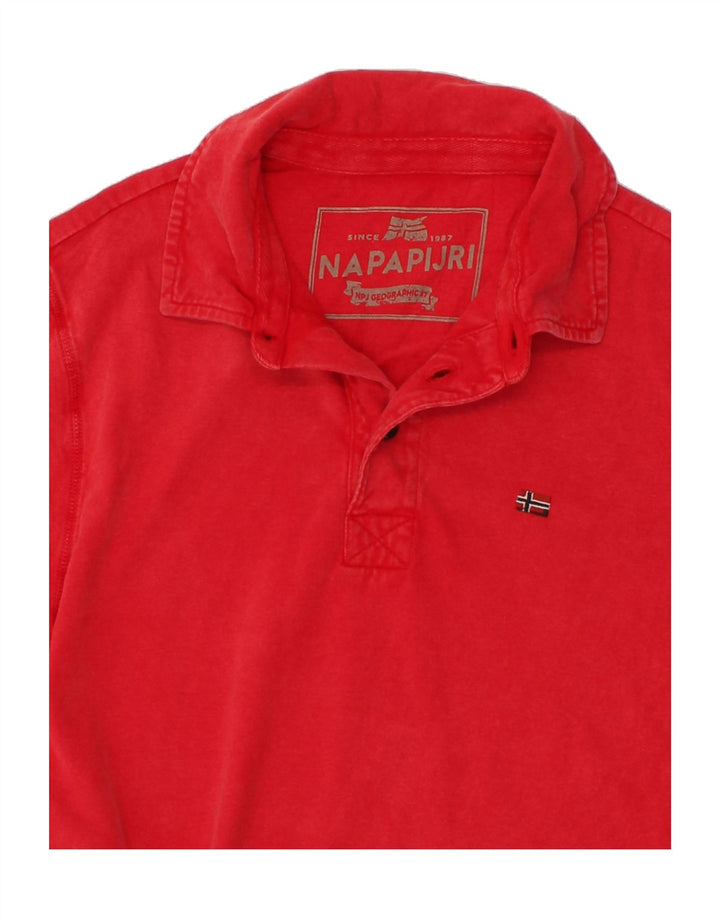 NAPAPIJRI Mens Long Sleeve Polo Shirt Small Red Vintage Napapijri and Second-Hand Napapijri from Messina Hembry 