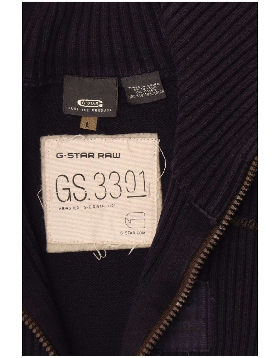 G-Star Herren 3301 Strickjacke, groß, marineblau, Baumwolle