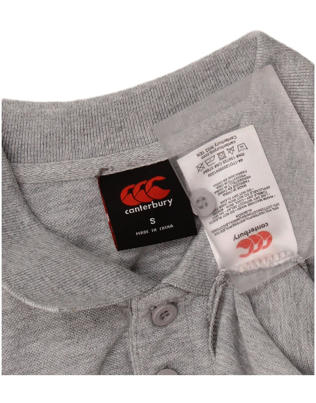 Canterbury Herren-Poloshirt mit Grafik, Größe S, graue Baumwolle