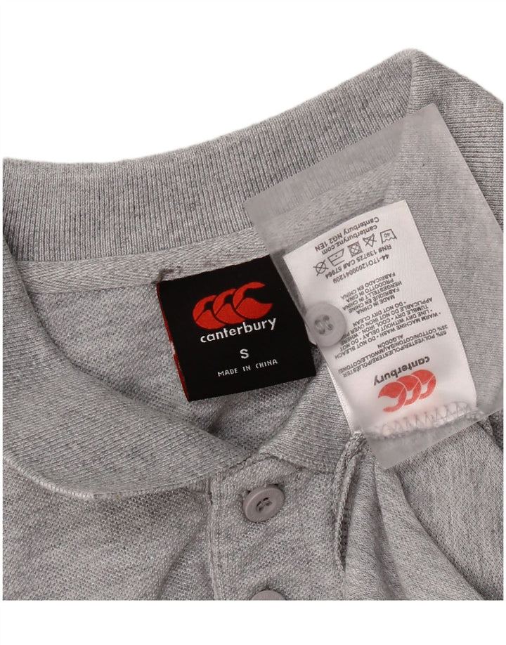 Canterbury Herren-Poloshirt mit Grafik, Größe S, graue Baumwolle